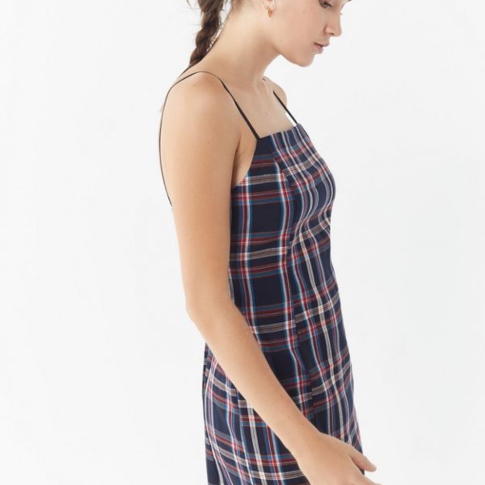 Urban Outfitters Plaid Spaghetti Strap Mini Dress Size Large Perfect for Holiday